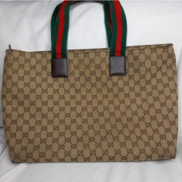 Authentic Gucci GG Monogram Supreme Sherry Web Diaper Tote Bag - Picture 3 of 11